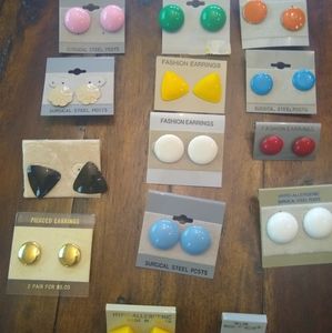 14 pair 1980's style earrings